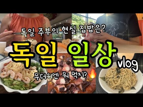 Eng)🇩🇪독일 vlog | 독일 주부의 현실 집밥은? (들깨 파스타, 문어찜, 샐러드 냉 파스타), 아시아마트 장보기, dm 추천템, 뮌헨에서 초밥 뷔페, 주부 일상🙆🏻♀️