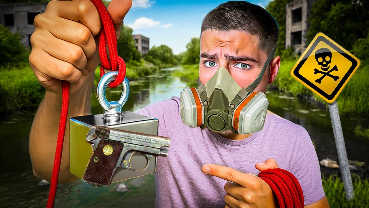 JE TROUVE UNE ARME avec la PÊCHE À L’AIMANT dans une RIVIÈRE INFECTÉE ! 😱