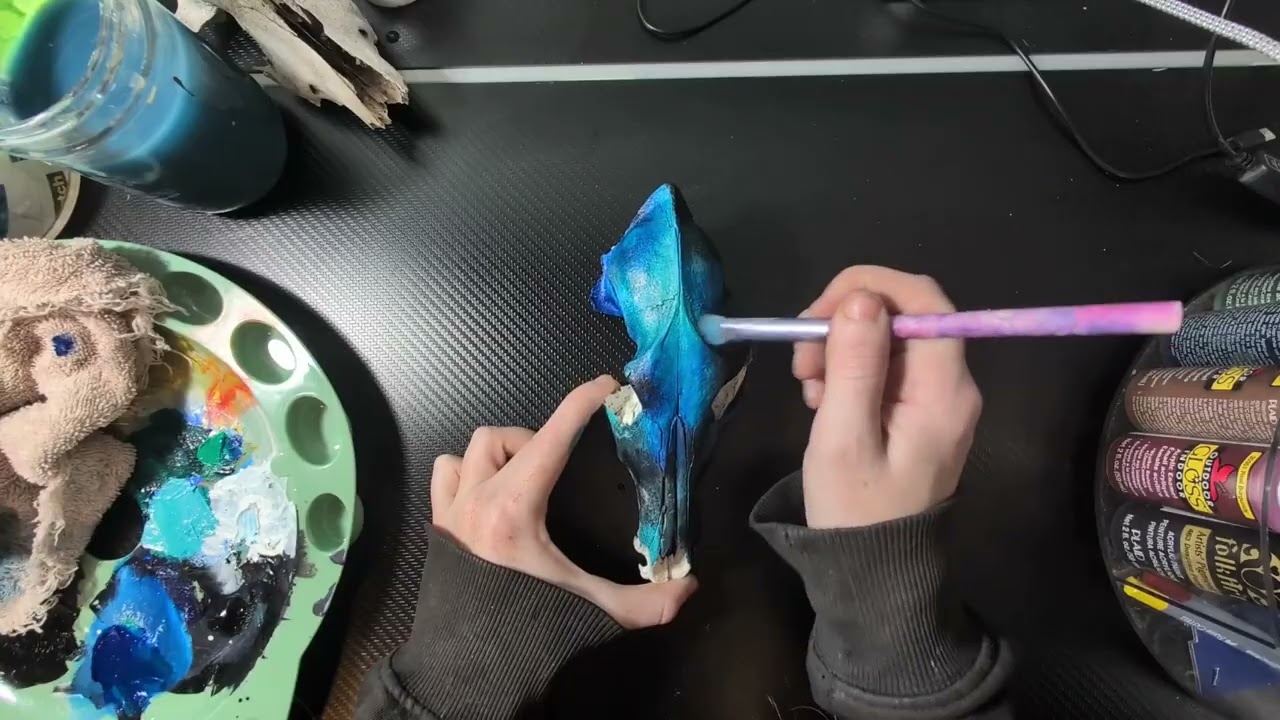 Painted Coyote skull