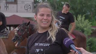 картинка: Екипата на ЈСМ на терен со коњаниците кои попладнево тргнуваат на 45ти Илинденски марш