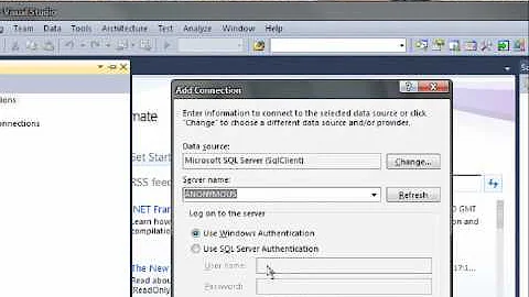 How to Connect Microsoft Visual studio 2010 with | to SQL server 2008 ?