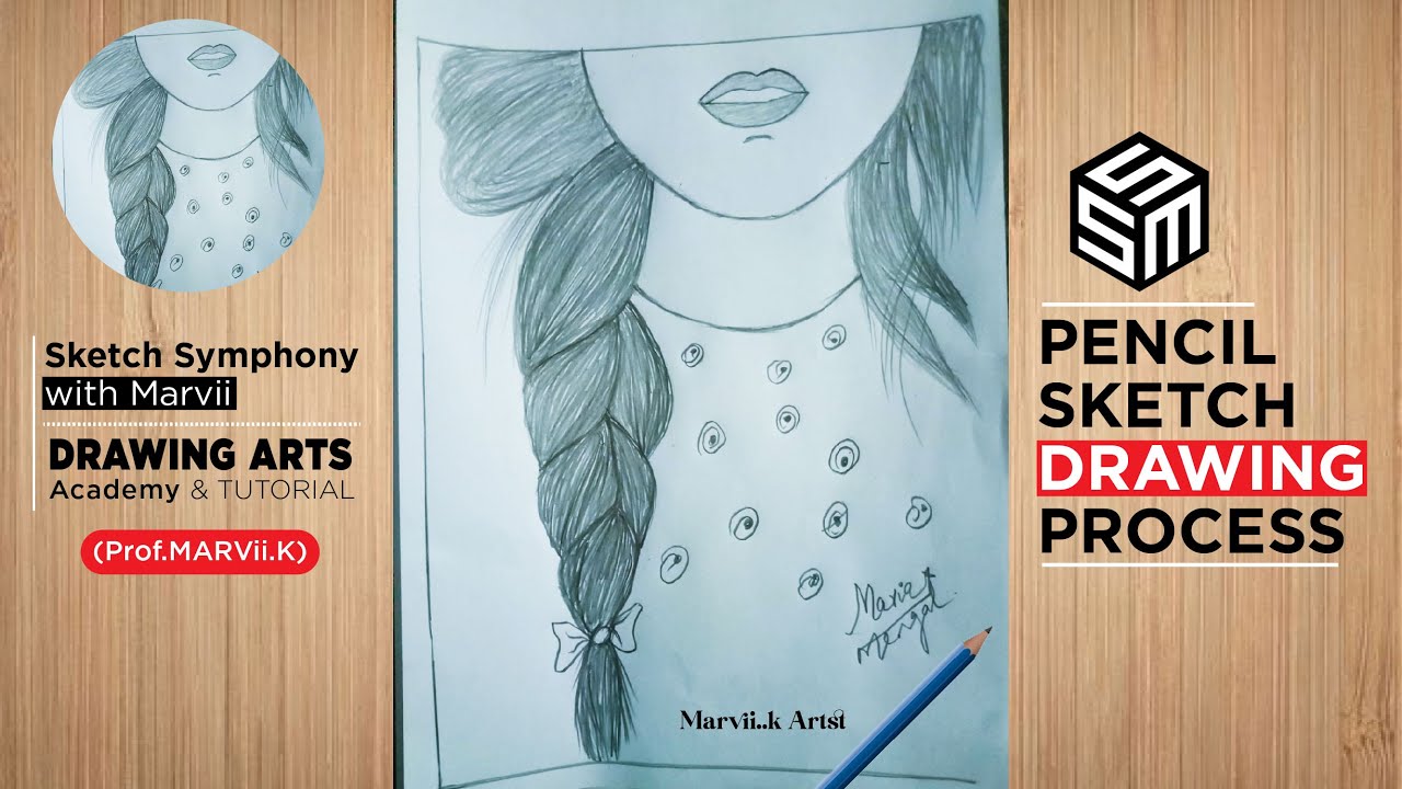 Pencil sketch || How to draw Cute Girl Face - step by step || Drawing ...