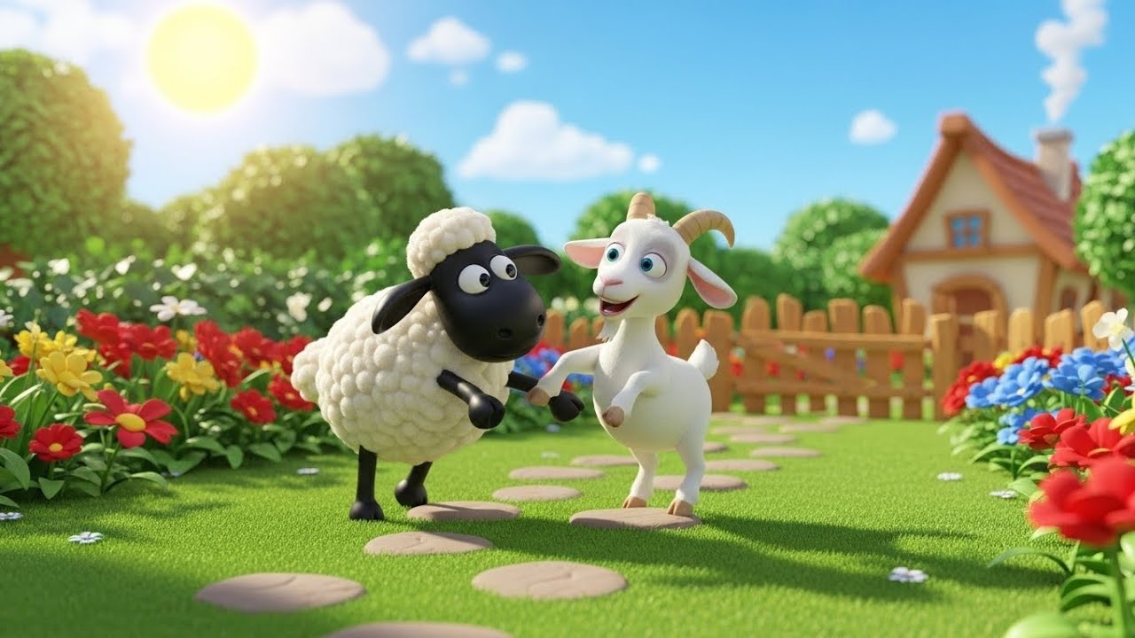 Baa Baa Black Sheep and Goat | Cute Farm Cartoon for Kids