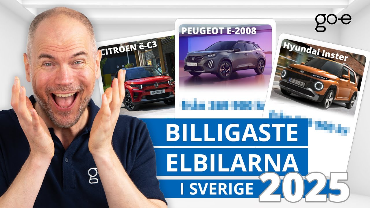 Billigaste elbilarna i Sverige 2025: Elbilar under 300.000 kronor!