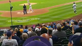 Christian Yelich hitting a home run against the Rockies 6/26/2021