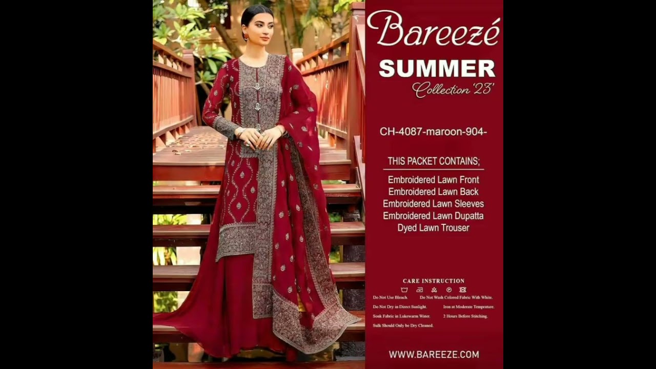 *Summer Collection 2023*Brand Bareeze Vol'23 Available in *Lawn* Fabrics 3pc!