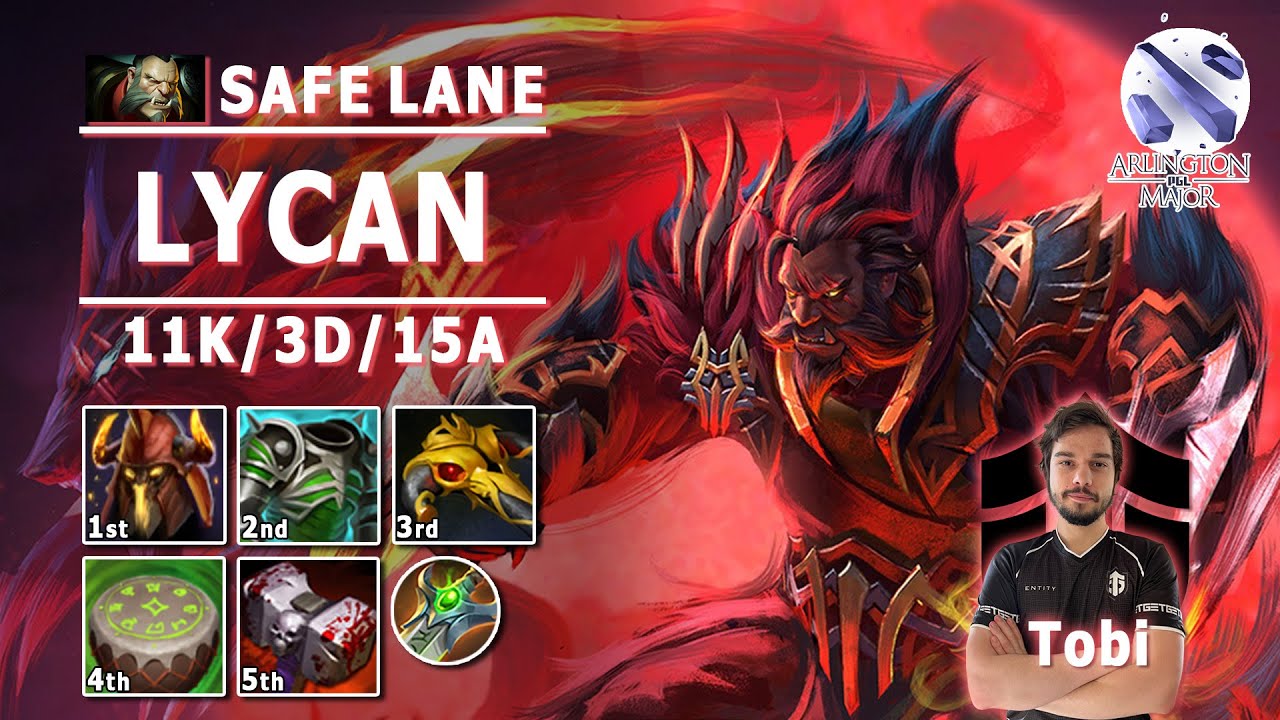 Lycan Safe Lane Carry | 7.31d | Arlington Major Entity.Tobi Lycan Pos 1 | Dota 2 Immortal Gameplay