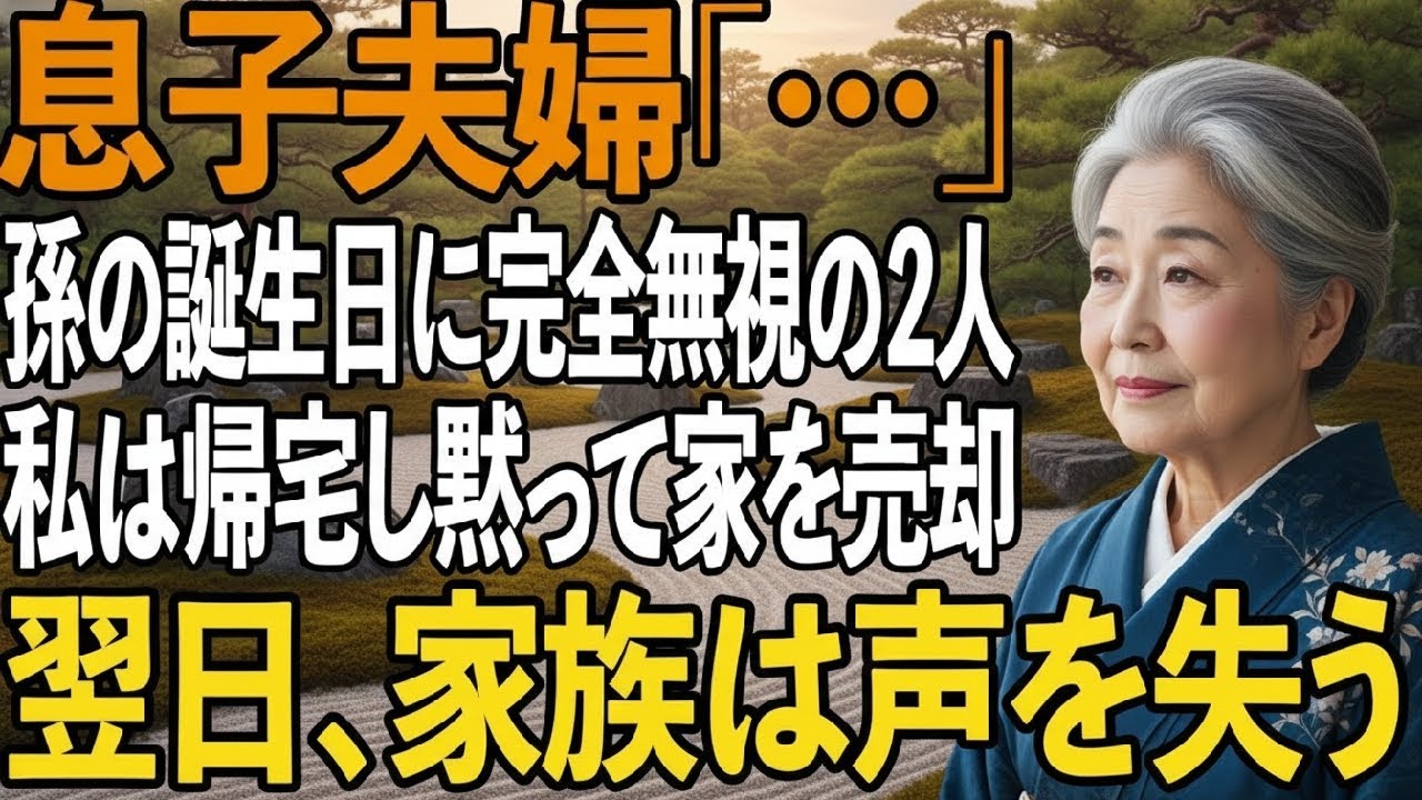 4歳の孫の誕生日会で、お祝いする私を完全無視する息子夫婦。私は帰宅すると即家を売却し…絶縁すると家族は声を失った【シニアライフ】【60代以上の方へ】
