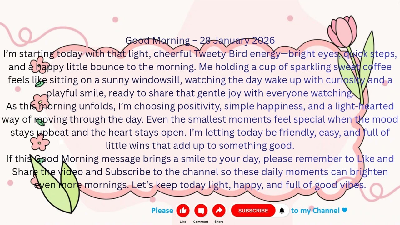 Super Cute Good Morning Message – 28 January 2026