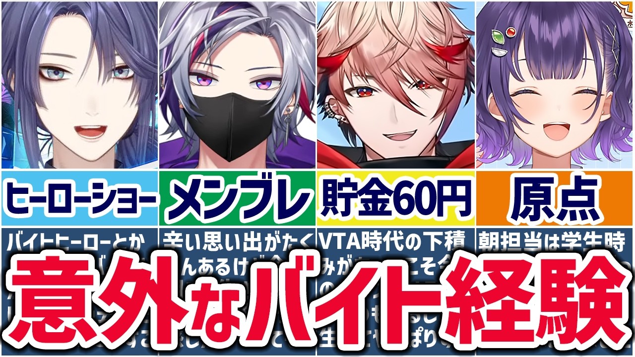 🌈まさかの過去🕒にじさんじライバーのバイト遍歴まとめ！【切り抜き×ゆっくり解説】