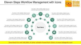 Eleven Steps Workflow Management With Icons Ppt Powerpoint Presentation Infographics Slides