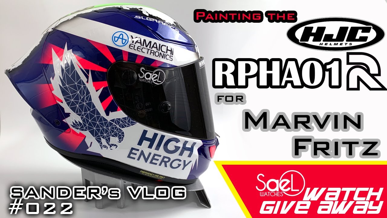 How to paint the new HJC RPHA01R for Marvin Fritz - Watch give away!! - Sander's vlog 22
