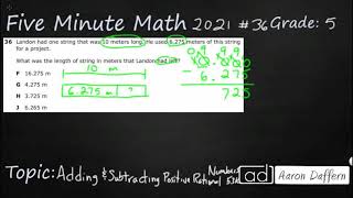 5th Grade STAAR Practice Adding and Subtracting Positive Rational Numbers (5.3K - #11)