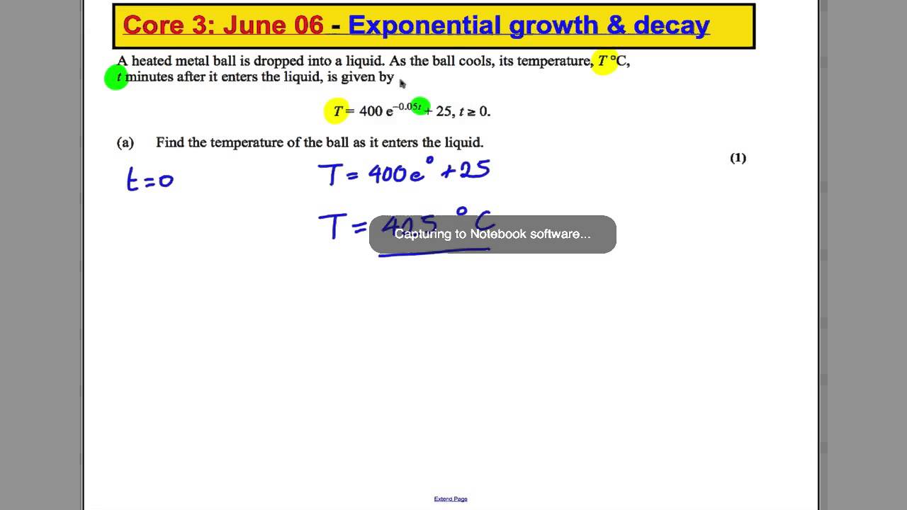 Core 3 Past Paper Questions Exponential Growth Decay Youtube