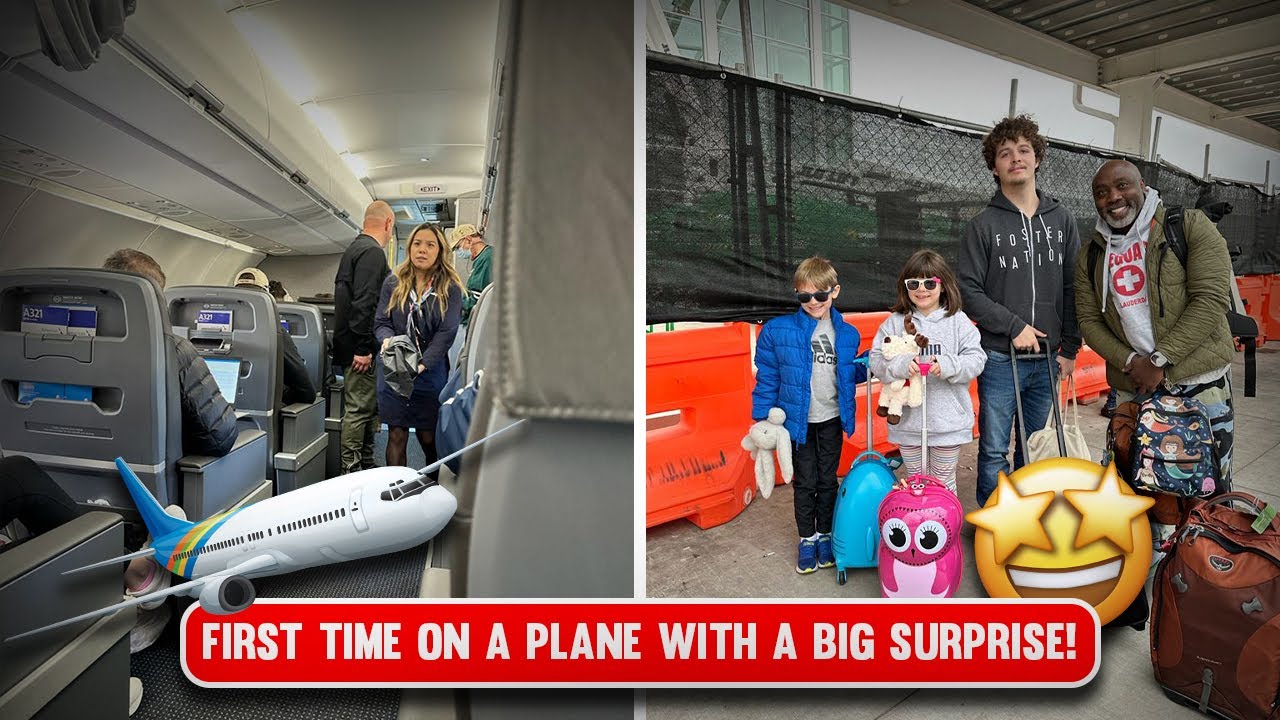 FIRST TIME ON A PLANE WITH A BIG SURPRISE! ❤️😍