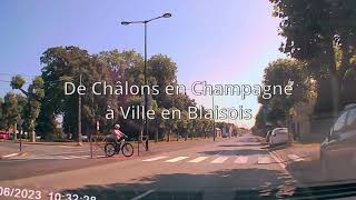 Châlons en Champagne/Ville en Blaisois en voiture.