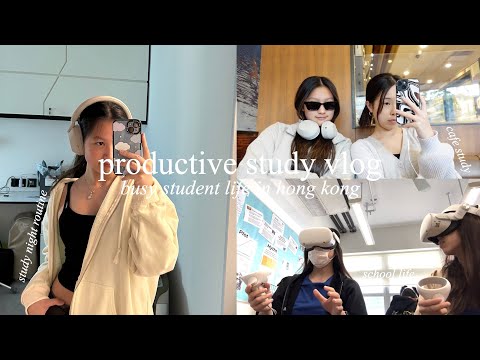 productive study vlog // cafe study, night routine, hong kong student diaries, busy high school life