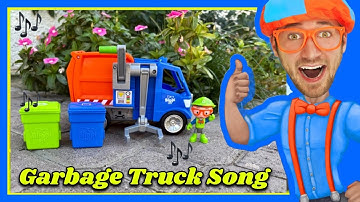 Toy Garbage Truck with Mini Bins!  🚛 Blippi Garbage Truck Song & Play