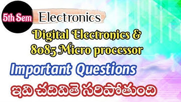 5th sem Electronics important Questions || Digital Electronics & Micro processor 8085  || Imp Ques