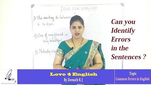 Love 4 English - Common Errors Part -1