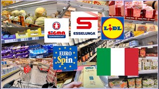 🇮🇹 COMPILATION Grocery Shopping in Italy at Esselunga Eurospin Lidl and Sigma with Prices