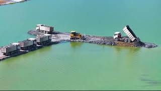 Excellent SHANTUI and Wheel Loader SDLG Push Rock And Sand In lake With Truck Delivery Roc