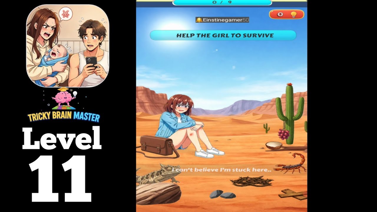Tricky Brain Master level 11 help the girl to survive Walkthrough