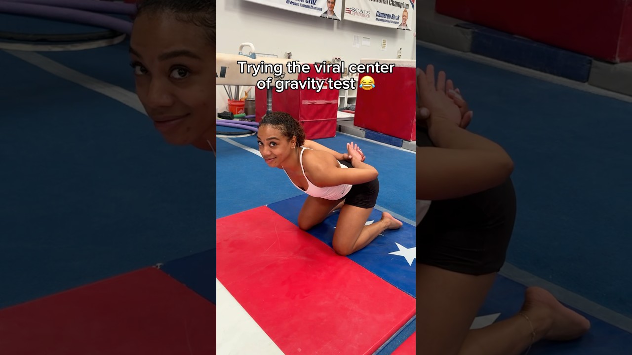 Center of gravity test ?  #gymnastics  #gymnast  #viral  #sports  #sport #simonebiles #simone #fail