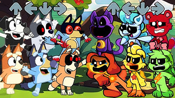 FNF Can Can But new Smiling Critters All x Bluey x Bingo x Mackenzie Sing it - Friday Night Funkin