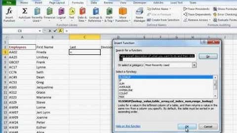 Excel 2010 - VLookup function