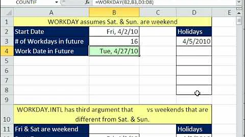 Excel Magic Trick 563: WORKDAY.INTL & WORKDAY Excel 2010 Functions