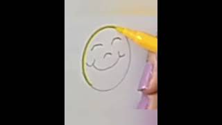 How to draw a joyful face from circle @draw with Oumayah  رسم وجه فرحان و مبسوط بال دائرة