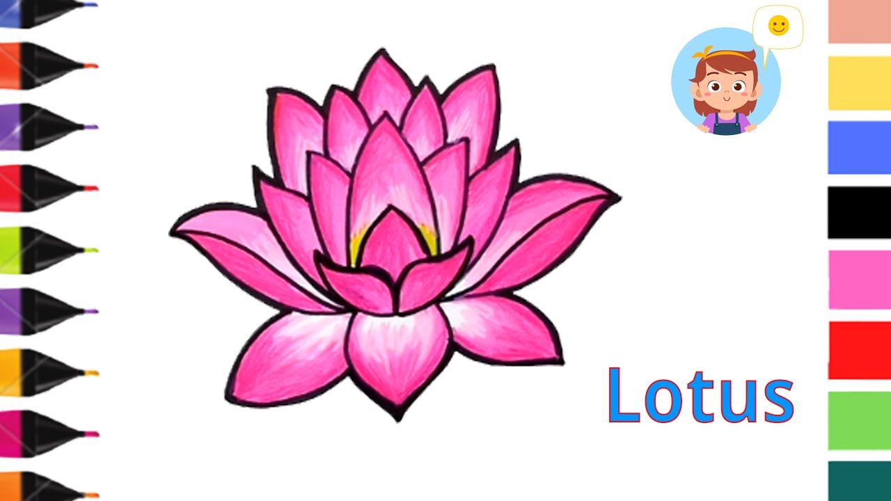 How To Draw A Lotus Flower Step By Step For Kids