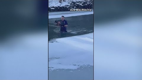 Vermont man saves dog from icy waters
