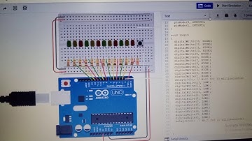 Multiple Blink with 12 LEDs using pushbutton swtich