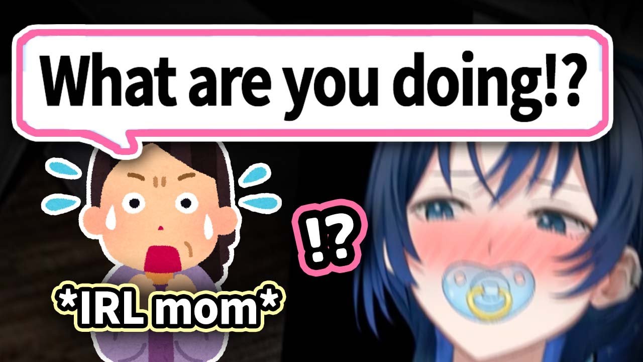 Ao-Kun's IRL Mom Walks Into Her Room During Stream and Catches Her Sucking A Pacifier...【Hololive】