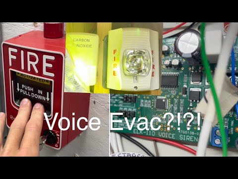 Voice Evac fire alarm and CO alarm plus voice security siren test - YouTube