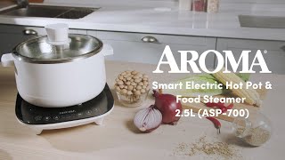 Aroma Housewares 2.5L Smart Electric Hot Pot & Food Steamer