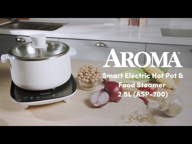 Get Aroma Stainless Steel 2 in 1 Hot Pot with Glass Lid, White 2.5 L  (AMC-130) Delivered
