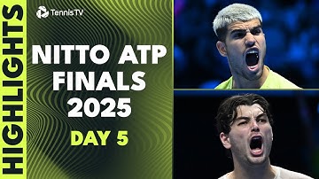 Carlos Alcaraz vs Lorenzo Musetti, Fritz vs de Minaur | Nitto ATP Finals 2025 Highlights Day 5
