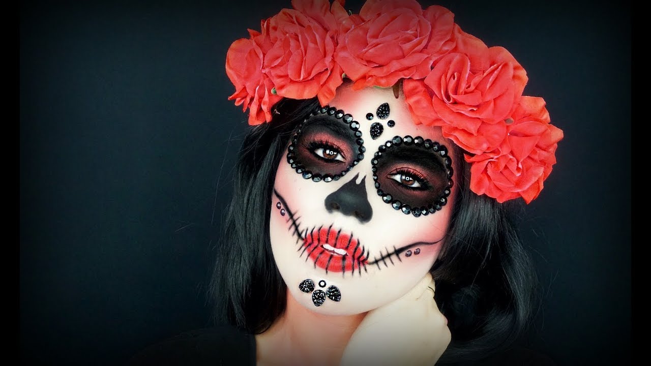 Diamond Sugar Skull Tutorial | Crystal Sugar Skull in 2023 | Skull makeup tutorial, skull makeup tutorial, Skull makeup