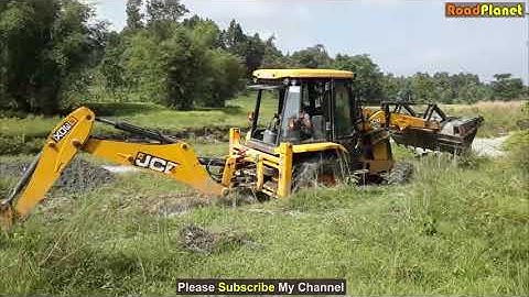 JCB 3DX Backhoe Loader | TLB JCB Making Drain | JCB Working Video | Road Construction Work
