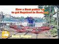 Indian Fishing boat launch after repair in a boatyard