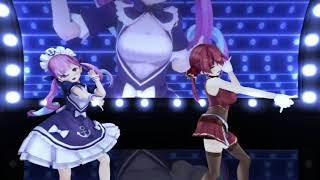 MMD VR Test 193 [VR180][DEEP BLUE TOWNへおいでよ][宝鐘マリン/湊あくあ(ホロライブ)]