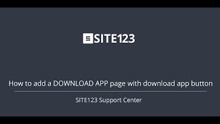 SITE123 - How to add a DOWNLOAD APP page with download app button screenshot 2