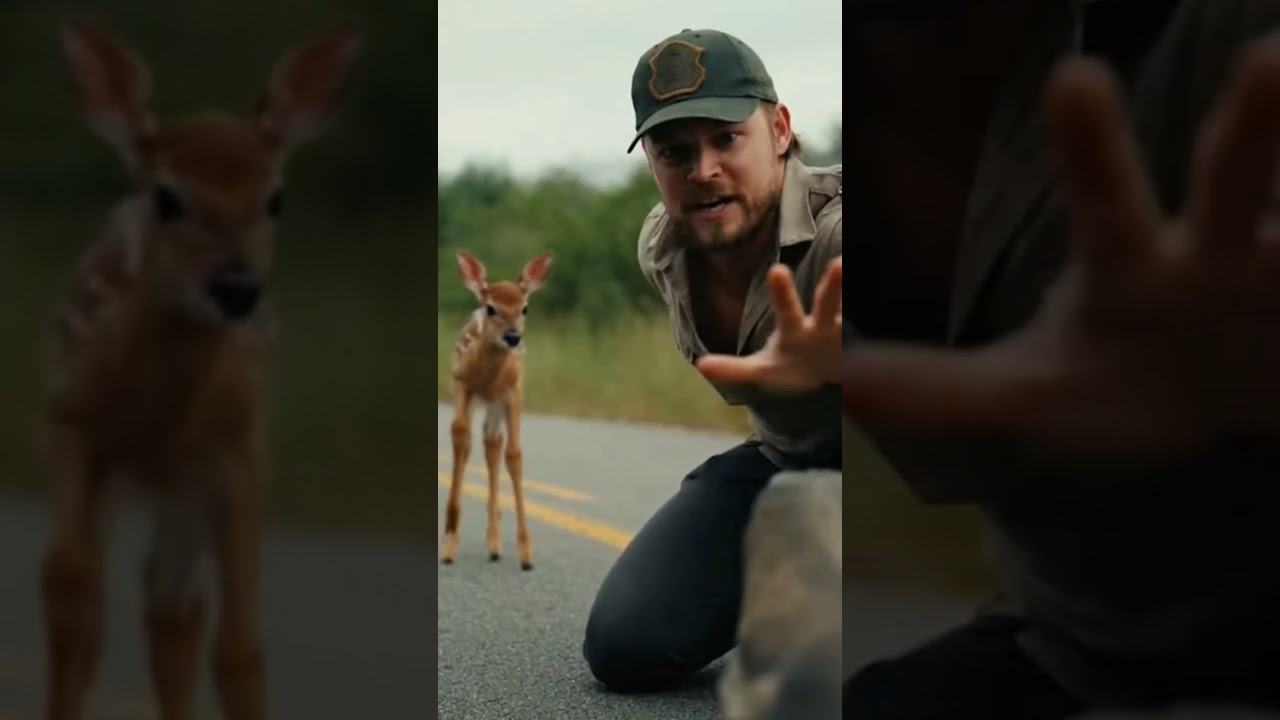 Man Rescues Fawn from deadly Lizard Near Road 