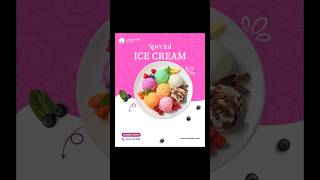 Ice cream 🍨 poster design in photoshop #socialmediadesign #graphicdesgin #graphicspost #logodesign