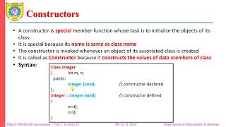 Unit 3 Lecture 2.1: Constructors
