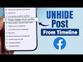 How to Unhide Post on Facebook Timeline! [2026]