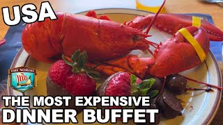 The MOST EXPENSIVE Dinner Buffet in AMERICA. $135 AYCE Lobster Buffet at 'The Nordic', Rhode Island.